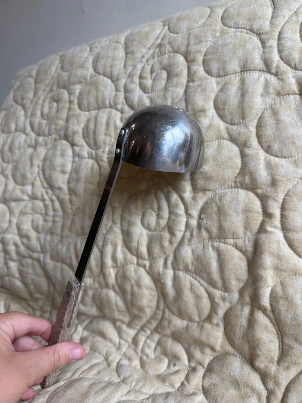 Vintage Stainless Steel Ladle w/ Wooden Handle